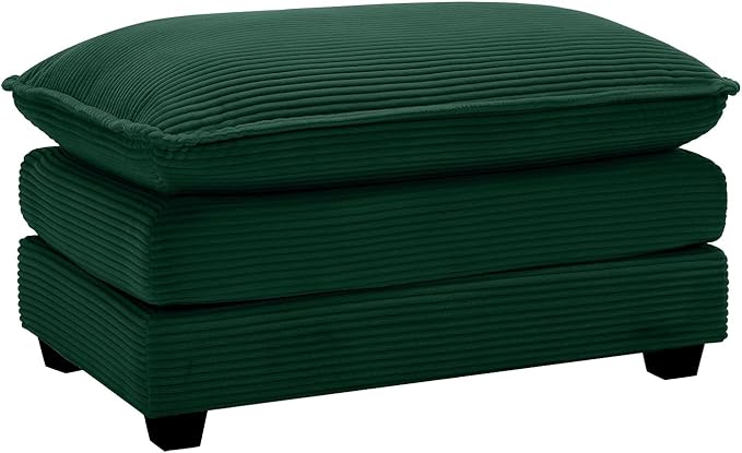 mikibama Corduroy Upholstered Couches Ottoman for Modular Sectional Sofa Green