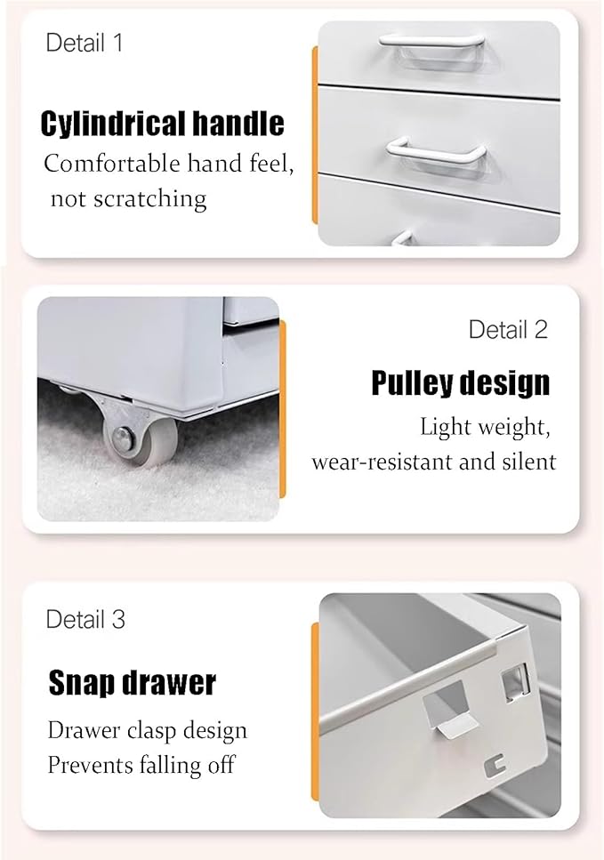3 Drawer Iron File Cabinet Rolling Under Desk Cabinet Mobile Under Desk File Cabinets for Home Office(Green1)