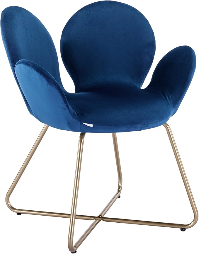 Modern Velvet Accent Chair Comfy Cute Upholstered Vanity Desk Chair w/Metal Legs Soft CushionArmchair for Living Room 2PC/Set