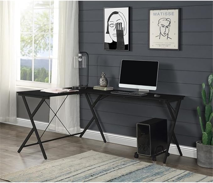 Acme Demas Wooden Top Computer Desk with Computer Holder in White and Black