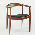 Polynices Mid Century Modern Dining Chair Pu Upholstered Kennedy Chair Solid Wood Armchair for Dining Room Kitchen Office Living Room .(Walnut)