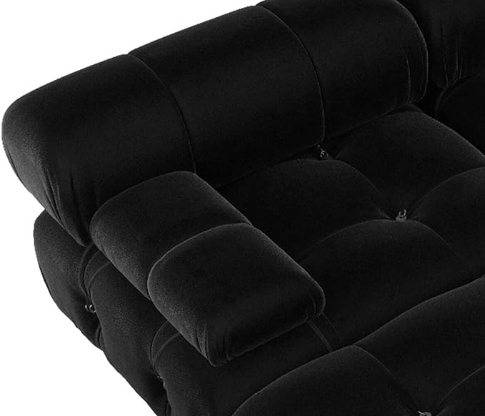 WJShome Modular Sectional Sofa with Ottoman103.95 inch Convertible Sofa Couch with Reversible ChaiseVelvet L Shaped Minimalist Couch for Living Room Modern Large Free CombinationBlack