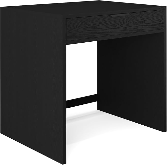 Martha Stewart Kayden Home Office Modular Desk with Drawer in Black with Oil Rubbed Bronze Hardware