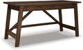 Signature Design by Ashley Baldridge Home Office Desk Rustic Industrial Desk With Drawers Wood Construction Smooth-Gliding Storage for Workspaces Ideal Office Desk for Home Offices Brown