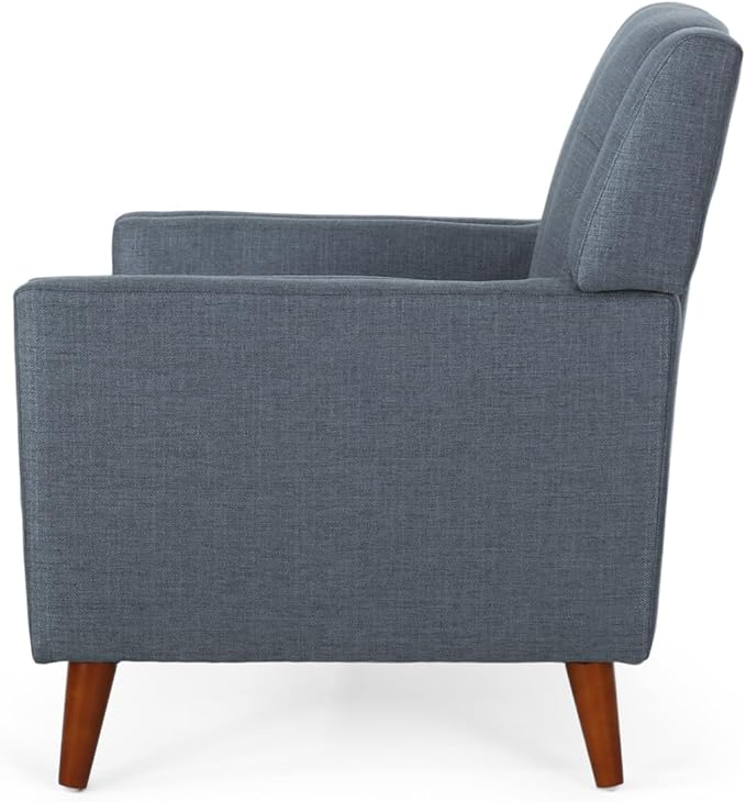 Greenmont Upholstered Armchair - Dark Grey Fabric Modern Chair for Living Room Bedroom or Office
