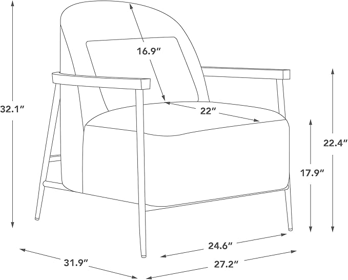 CHITA Accent Chair for Living Room Set of 2 FSC Certified Modern Upholstered Faux Sherpa Fabric Armchair with Metal Frame and Wooden Armrests Ivory