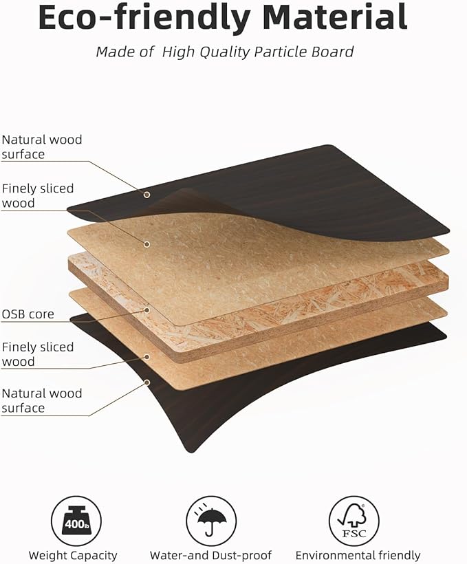 Universal 43 x 24 One-Piece Particle Board Table Top 1 Thick Desktop for Stand Up Height Adjustable Desk Frames Home Office Tabletop Countertop DIY Smokey Oak