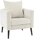 Modern Accent Chair for Living Room Chairs Comfortable Lumbar Support Armchair Removable Cushion Covers Single Sofa Chair with Solid Wood Legs Bedroom Reading Chair Beige