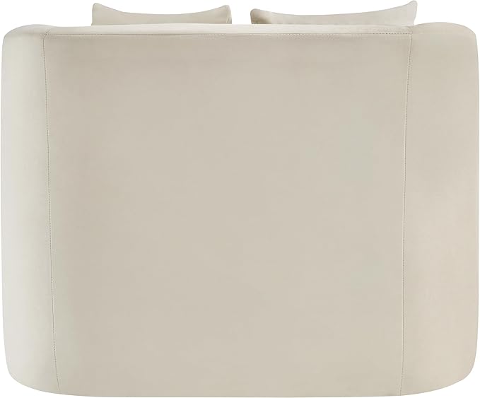 Meridian Furniture 699Cream-C Alder Collection Modern | Contemporary Chair with Ultra Luxe Cream Velvet 460 GSM Velvet Solid Wood Frame 38 W x 36 D x 30 H Cream