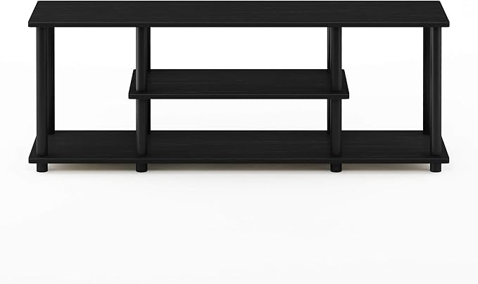 Furinno Turn-N-Tube No Tools 3D 3-Tier Entertainment TV Stand up to 50 inch TV Round Tubes Walnut