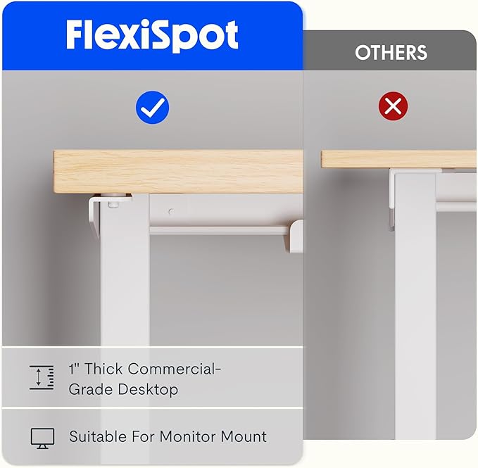 FLEXISPOT L Shaped Standing Desk 63 x 47 Inch Electric Height Adjustable Corner Desk Sit Stand Computer Workstation Preset Controller Home Office White Frame with White Top