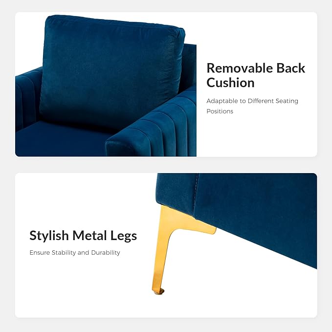 Modern Upholstered Velvet Accent Chair Velvet Armchair Club Chair with Gold Metal Legs Mid-Century Barrel Leisure Comfy Reading Chair for Livingroom Bedroom