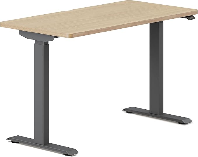 Branch Duo Standing Desk 36 Inches - Adjustable Standing Desk with 20” Range - OLED Control Panel - Frameless Design &amp Compact Size Suitable for Many Spaces - Charcoal Base - Woodgrain Top