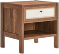 Modway Capri Mid-Century Modern Wood Grain Nightstand Bedside Table in Walnut Side Table with Drawer Nightstand with Storage