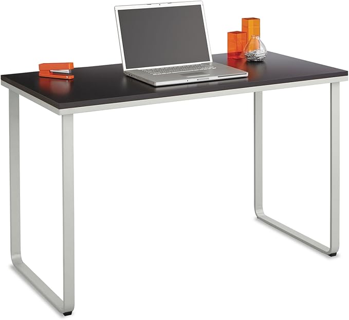 Safco 1943BLSL Home Office Table Computer Desk Black and Silver