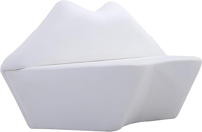 Manhattan Comfort Kiss 61.8 Faux Leather Loveseat Stylish Modern Design Perfect for Living Room or Office Fully Assembled High-Density Foam Cushions Durable Faux Leather Upholstery White
