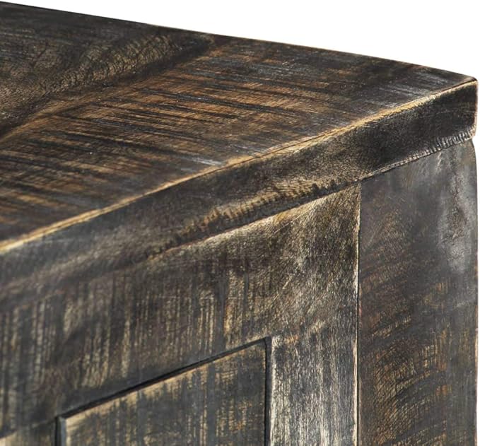 Farmhouse Writing Desk with 3 Drawers 43.3 Solid Wood Computer Desk Study Desk for Home Office Midcentury Laptop Stand Console Table Makeup Vanity Desk Black