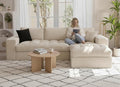 105 Convertible Sectional Couch with L-Shape Chaise Modern Modular Sofa with Deep Seat 3-Seater Comfy Cloud Couches (Beige Cloudy Couch with Right Facing Chaise)
