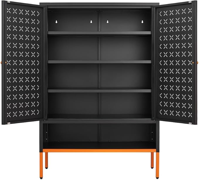 Suitable for Steel Storage cabinets in Living Rooms Kitchens and bedrooms and Office File Cabinet 2 Movable partitions (Hua-Black)
