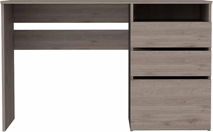 Penau Computer Desk with 3 Drawers and 1 Shelf Light Grey Finish Ideal for Home Office or Remote Learning Compact Design