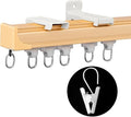 Ceiling Curtain Track Ceiling and Wall Mounted Heavy-Duty Curtains Rails Room Divider Curtains Shower RV Tracks Ceiling Sliding Curtain Rods With Clips Gold 12ft.