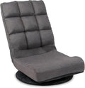 Swivel Floor Chair for TeensMultipurpose Gaming Chair Rocker for TV Reading Playing Video Games Lumbar Support Adjustable Foldable Backrest (Brown)
