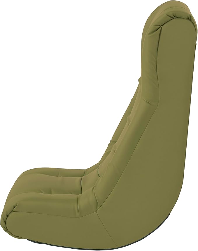 FDP Tufted Floor Rocker for Kids Teens and Adults Comfortable Ergonomic Chair for Reading Playing Video Games or Watching TV - Fern Gray 10488-FG