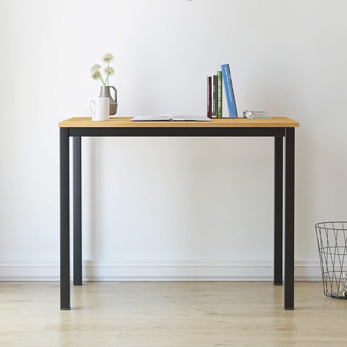 SogesGame Small Computer Desk 39.4 inches Small Office Desk Computer Table Study Writing Desk Workstation for Home OfficeTeak Black