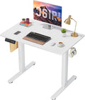 40 x 24 in Electric Standing Desk - Memory Height Adjustable Ergonomic Sit-to-Stand Rising Computer Table Gaming Workstations with 2 Hooks and Wire Hole for Home Office White