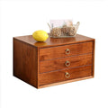 Desktop File Cabinet - Desktop Storage Box with Drawers Wooden Desktop File Cabinet Multilayer Desktop Organizer Storage Box with Drawers for Monitor Stand/Printer Platform (B 3 Drawer)