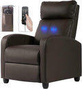 Recliner Chair Massage Chair Reclining Chair Sofa Lounge Chair Living Room Chair with Footrest PU Leather Reading Chair Lounge Chair for Home Room Brown