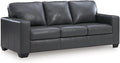 Signature Design by Ashley Bolsena Contemporary Leather Match Sofa with Removable Cushion and Armrest Blue