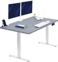 VIVO Electric 55 x 28 in Dual Motor Sit Stand Desk Memory Height Adjustment 2B Series Dark Gray Top White Frame DESK-KIT-2W55G