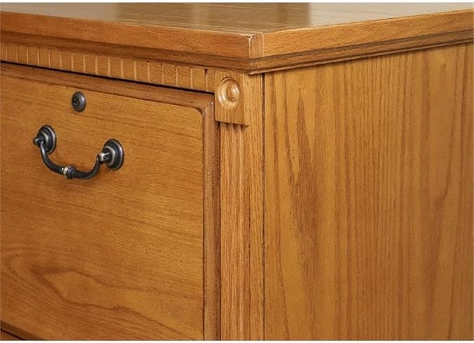 Pemberly Row 4-Drawer Wood Filing Cabinet Natural Distressed Finish Hardwood Solids and Veneers Locking Top Drawer 55 H x 20.75 W x 24.5 D Office Storage and Organization