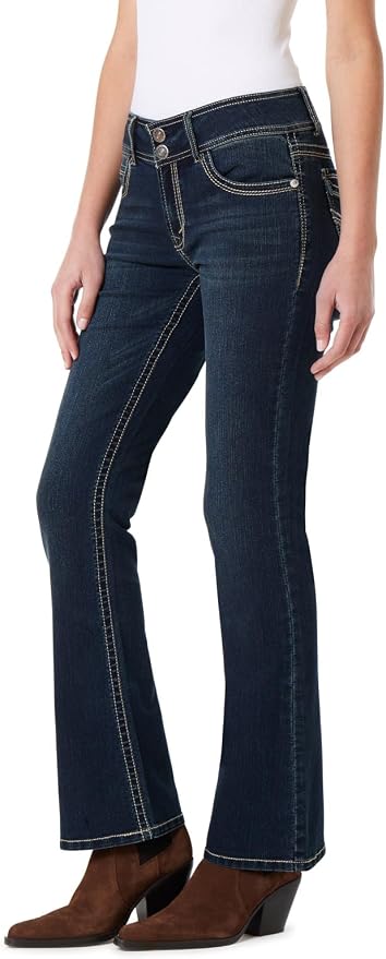 WallFlower Luscious Curvy Bootcut Jeans for Women Mid-Rise Insta Stretch Denim Size-Inclusive Juniors Jeans