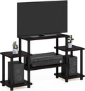 Furinno Turn-N-Tube No Tools Entertainment Center Round Square corner Dark Walnut11257DWN