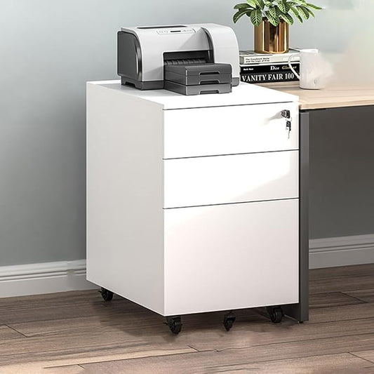 Storage Box Storage CabinetDrawer Locking File Cabinet for Home Office Under Desk Mobile Filing Cabinet for A4/ Modern File Cabinet with Keys Organize Your Workspace