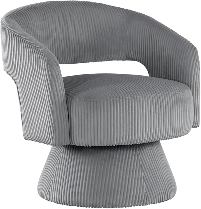 Modern Luxurious Swivel Accent Chair: Soft Corduroy Upholstery Plush Seating Stylish Living Room Chair