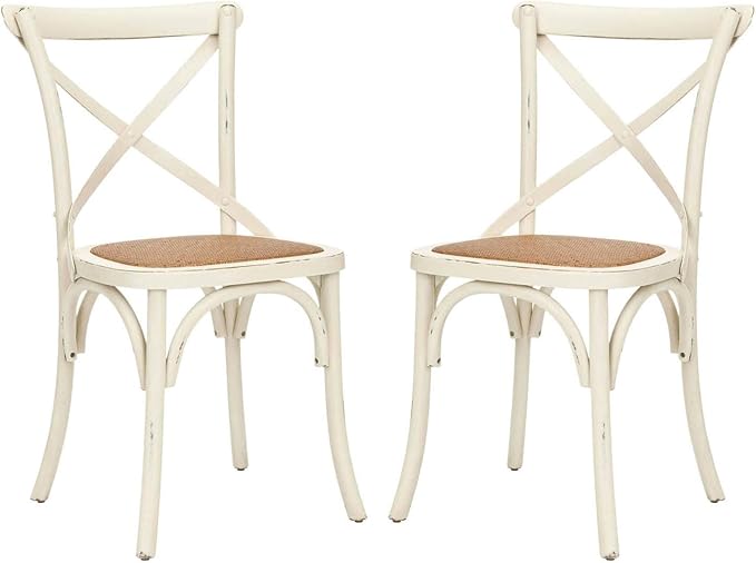 Safavieh American Homes Collection Franklin Farmhouse X-Back Antique White Side Chair