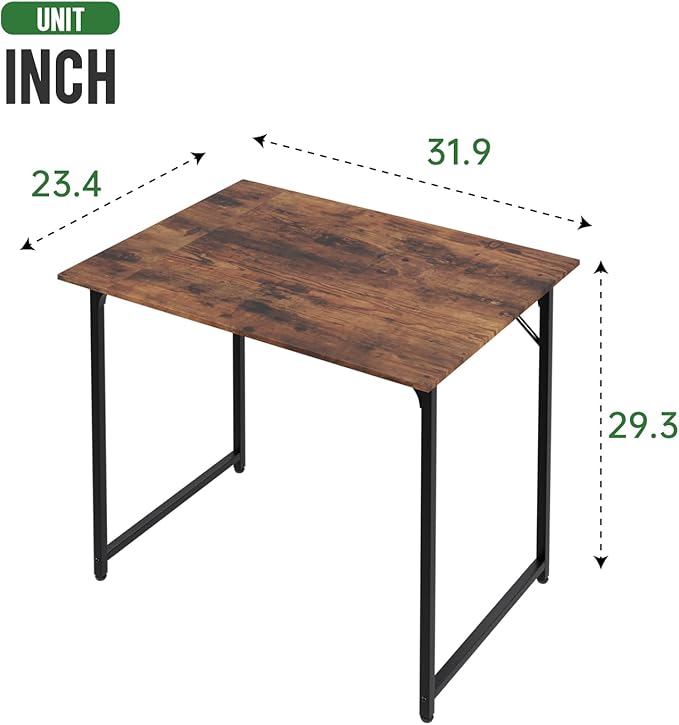 YRLLENSDAN Computer Small Desk 32 Inch Home Office Writing Study Work PC Laptop Table Simple Modern Wood Kids Student Table Vintage