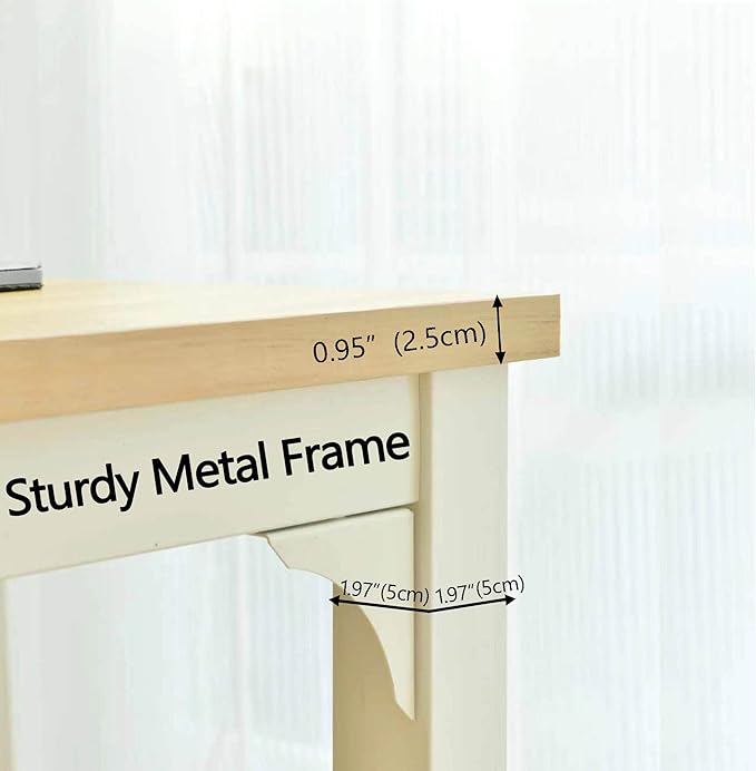 Large Computer Desk - 63 Inch Home Office Desks Study Student Writing Table Gaming Desk Wood Modern Simple Table with Storage Bag &amp Headphone Hooks Rustic White