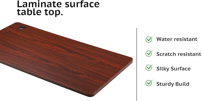 UNICOO Melamine 47.2 x 23.6 Inch Universal Table Top for Standard and Sit to Stand Height Adjustable Home and Office Desk Frames (Tabletop 47.2 - Walnut)