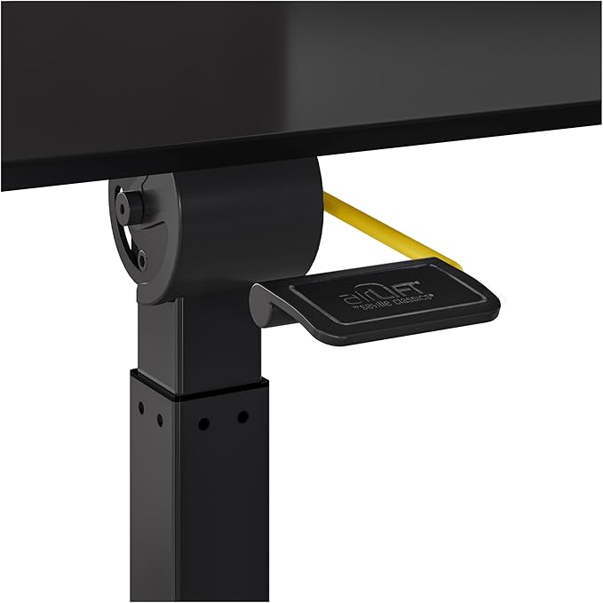 Seville Classics Airlift Height Adjustable Pneumatic Laptop Sit Stand Desk Mobile Rolling Cart Computer Workstation for Home Office Classroom Black 25.6 Tilting Desktop