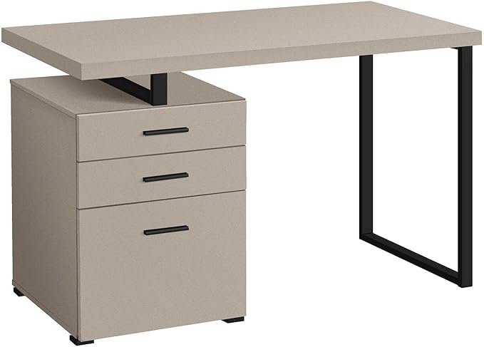 Penau Modern 48Inch Computer Desk Reversible Setup Storage Drawers Contemporary Design for Home Office Easy to Assemble