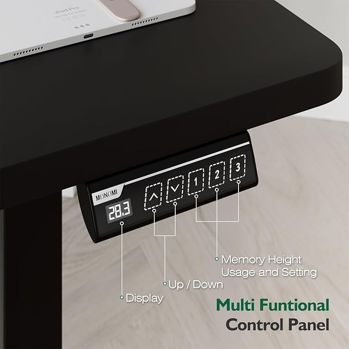Monomi 59 inch Electric Standing Desk with Memory Preset Adjustable Height Standing Desk for Home Office &amp Gaming Large Computer Desk with Anti-Collision Black