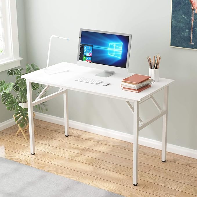 Folding Desk 31.5 inch No Assembly Folding Desks for Small Spaces Sturdy Foldable Computer Desk Multi-Purpose Home Office Desks Study Writing Desk Office Table Workstation for Home Office Outdoor