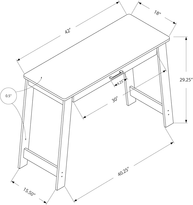 Computer Desk Home Office Laptop Storage Drawers Work Grey Laminate Contemporary Modern