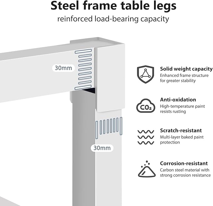 SogesGame 70.8 Inch Computer Office Desk Gaming Writing Work Study Large Table for Home Office Metal Frame Modern Simple Style White