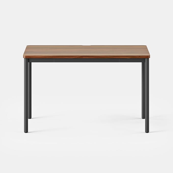 Branch Daily Desk - Functional at Home Office Desk with Effortless Assembly Timeless Design Rounded Corners and Built-in Cable Notch - 48” W x 28.5” H x 24” D - Walnut Work Table