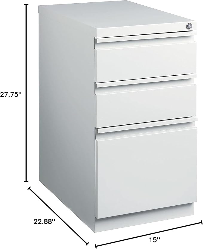 STAPLES Vertical File Cabinet for Letter/Legal Files 3-Drawer Locking Gray